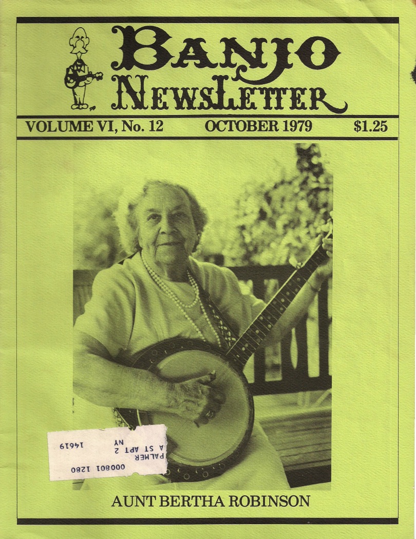 Aunt Bertha Robinson, Banjo Newsletter Oct 1979
